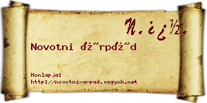 Novotni Árpád névjegykártya